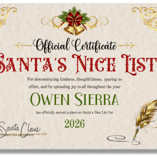 Official Santa's Nice List Certificate